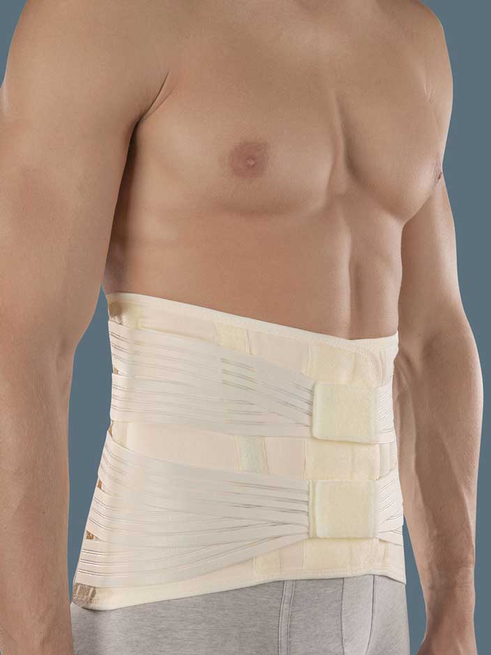 Kõrge ortoos lülisamba stabiliseerimiseks ja toetamiseks, plastiliselt tugevdatud kangidega.