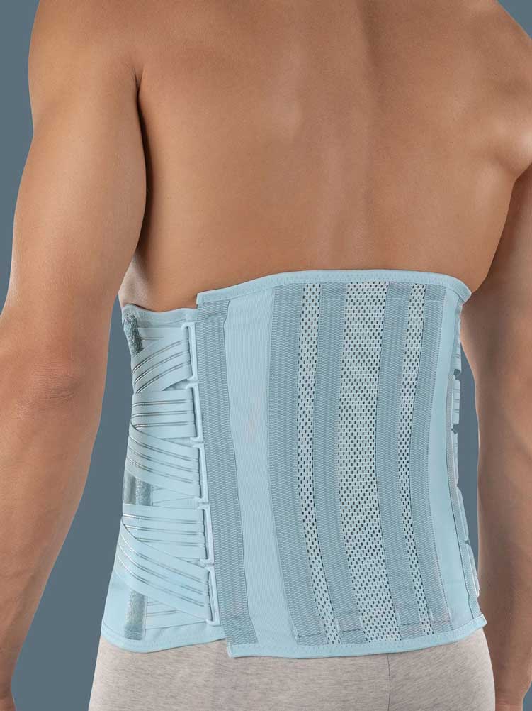 Kõrge ortoos lülisamba stabiliseerimiseks ja toetamiseks, plastiliselt tugevdatud kangidega.